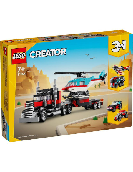LEGO-31146,Lego Creator 3in1 Camioneta Platforma Cu Elicopter 31146