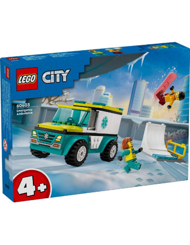 LEGO-60403,Lego City Ambulanta De Urgenta Si Practicant De Snow Boarding 60403