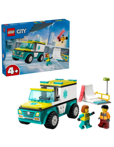 LEGO-60403,Lego City Ambulanta De Urgenta Si Practicant De Snow Boarding 60403