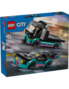 LEGO-60406,Lego City Masina De Curse Si Camion Transportator De Masini 60406