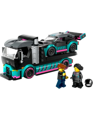 LEGO-60406,Lego City Masina De Curse Si Camion Transportator De Masini 60406