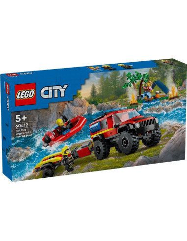 LEGO-60412,Lego City Camion 4x4 Si Barca De Pompieri 60412