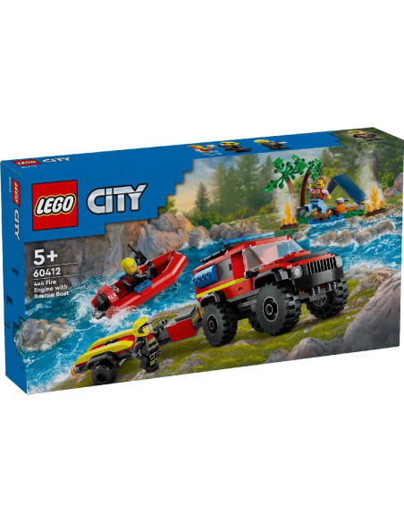 LEGO-60412,Lego City Camion 4x4 Si Barca De Pompieri 60412