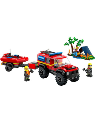 LEGO-60412,Lego City Camion 4x4 Si Barca De Pompieri 60412