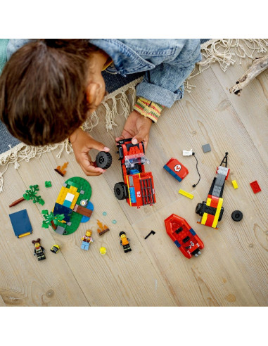 LEGO-60412,Lego City Camion 4x4 Si Barca De Pompieri 60412