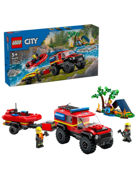 LEGO-60412,Lego City Camion 4x4 Si Barca De Pompieri 60412