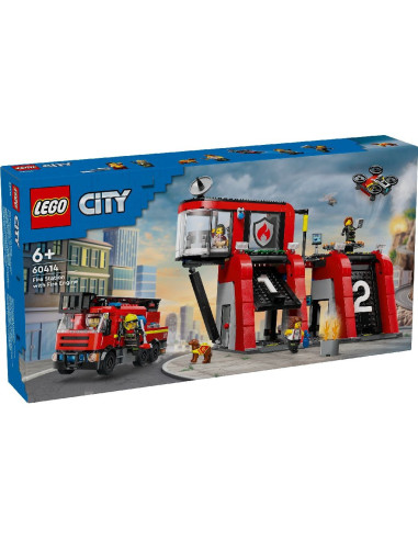 LEGO-60414,Lego City Statie Si Camion De Pompieri 60414