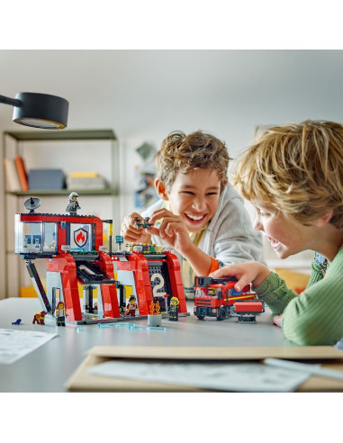 LEGO-60414,Lego City Statie Si Camion De Pompieri 60414