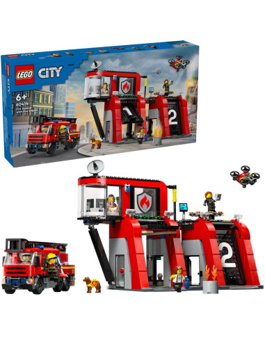 LEGO-60414,Lego City Statie Si Camion De Pompieri 60414