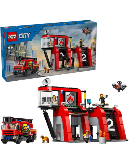 LEGO-60414,Lego City Statie Si Camion De Pompieri 60414