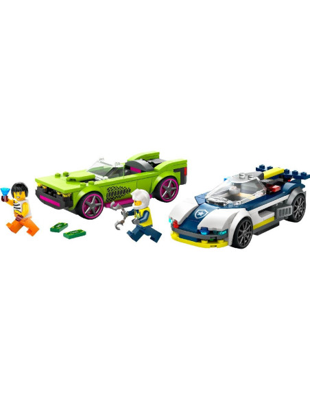 LEGO-60415,Lego City Urmarire Cu Masina De Politie Si Masina Puternica 60415