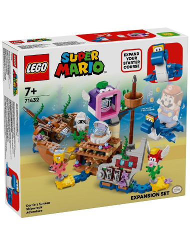 LEGO-71432,Lego Super Mario Set De Extindere Aventura Lui Dorrie La Epava Scufundata 71432