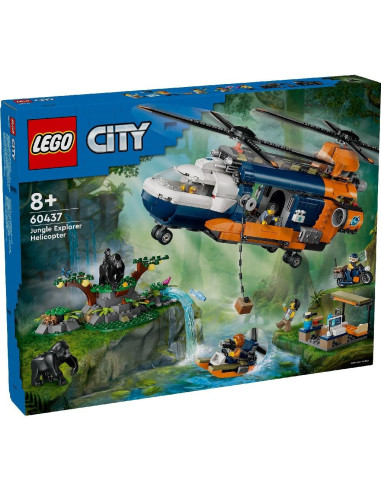 LEGO-60437,Lego City Elicopterul Unui Explorator Al Junglei La Tabara De Baza 60437