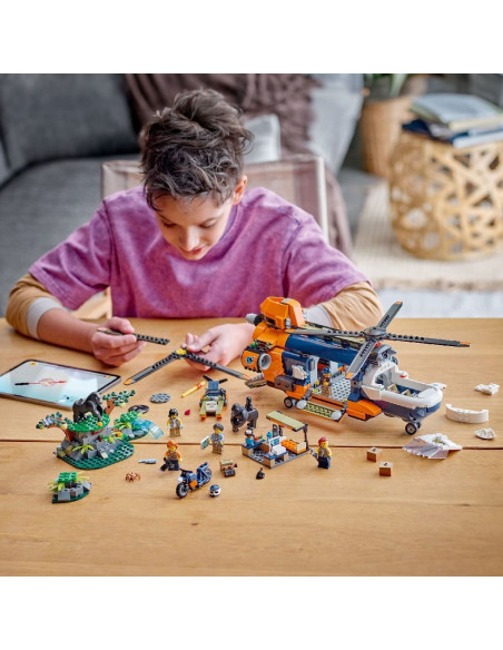 LEGO-60437,Lego City Elicopterul Unui Explorator Al Junglei La Tabara De Baza 60437