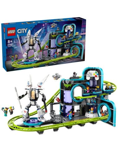 LEGO-60421,Lego City Parc Cu Roller-coaster Lumea Robotilor 60421