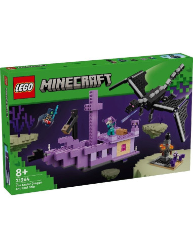 LEGO-21264,Lego Minecraft Dragon Ender Si Corabia Din End 21264