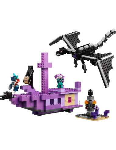 LEGO-21264,Lego Minecraft Dragon Ender Si Corabia Din End 21264