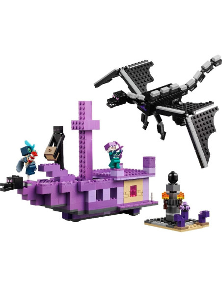 LEGO-21264,Lego Minecraft Dragon Ender Si Corabia Din End 21264