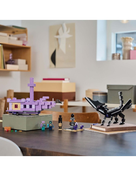 LEGO-21264,Lego Minecraft Dragon Ender Si Corabia Din End 21264