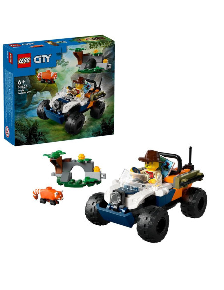 LEGO-60424,Lego City Explorator Al Junglei Pe Atv Pe Urmele Unui Panda Rosu 60424