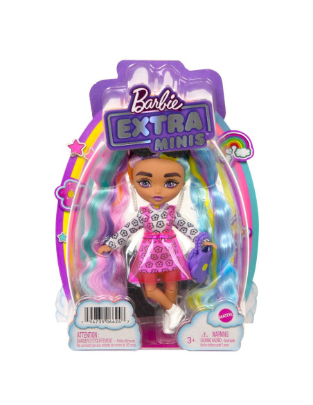 MTHGP62_HHF82,Barbie Papusa Barbie Extra Mini Cu Par Curcubeu