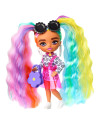 MTHGP62_HHF82,Barbie Papusa Barbie Extra Mini Cu Par Curcubeu