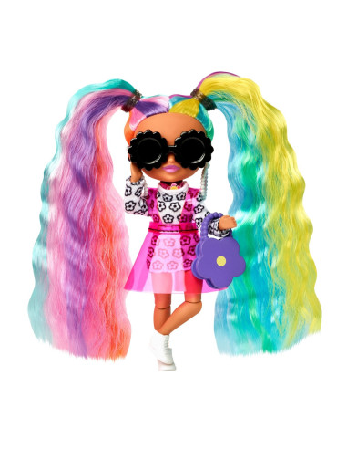MTHGP62_HHF82,Barbie Papusa Barbie Extra Mini Cu Par Curcubeu