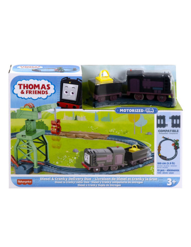 MTHGY78_HHW05,Thomas Set De Joaca Cu Locomotive Diesel Si Cranky Motorizate Si Accesorii