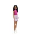 MTFBR37_HRH13,Papusa Barbie Fashionista Bruneta Cu Top Cu Stelute