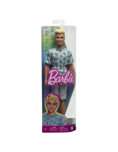 MTDWK44_HJT10,Barbie Papusa Baiat Fashionistas Blond Cu Tricou Cu Imprimeu Cu Cactusi