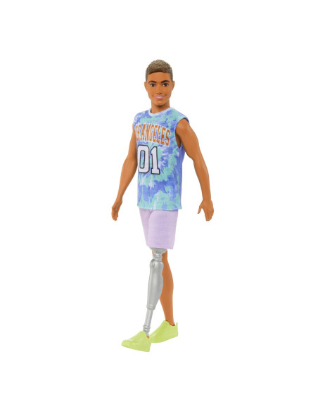 MTDWK44_HJT11,Barbie Papusa Baiat Fashionistas Saten Cu Un Picior Cu Proteza