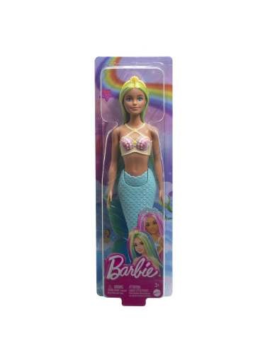 MTHRR02_HRR03,Barbie Dreamtropia Papusa Sirena Cu Corest Galben Si Coada Albastra