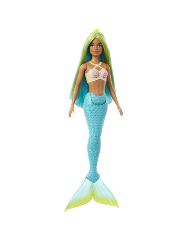MTHRR02_HRR03,Barbie Dreamtropia Papusa Sirena Cu Corest Galben Si Coada Albastra