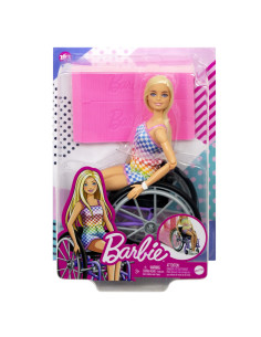 MTHJT13,Barbie Papusa Barbie Blonda In Scaun Cu Rotile