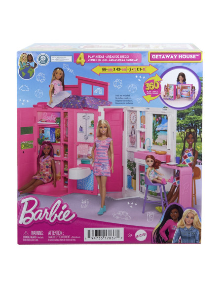 MTHRJ76,Barbie Casa De Papusi Barbie Cu 4 Zone Pliabila