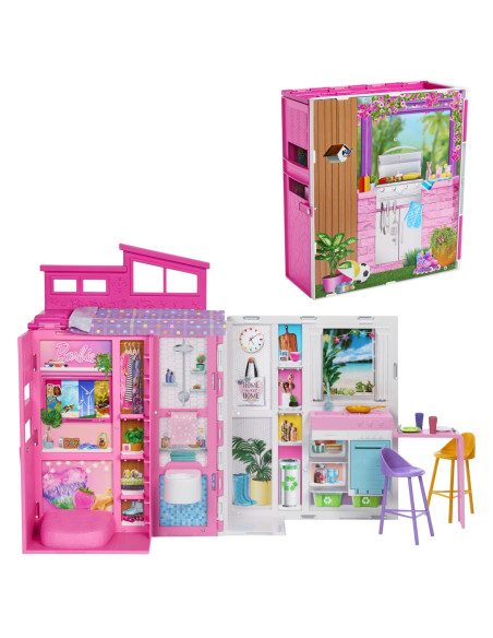 MTHRJ76,Barbie Casa De Papusi Barbie Cu 4 Zone Pliabila