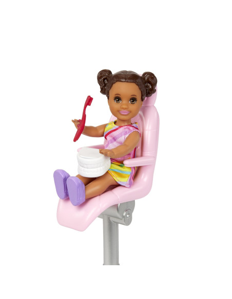 MTDHB63_HKT69,Barbie Cariere Set Mobilier Cu Papusa Doctor Stomatolog Blonda