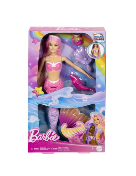 MTHRP97,Barbie Color Change Papusa Sirena Cu Par Roz