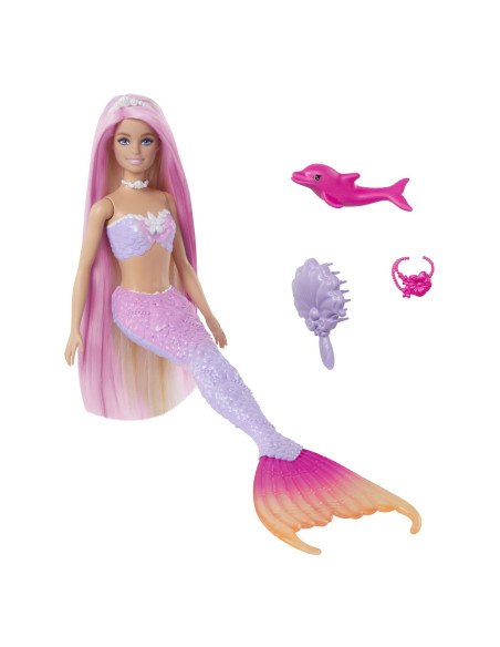 MTHRP97,Barbie Color Change Papusa Sirena Cu Par Roz