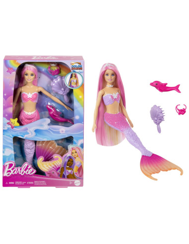 MTHRP97,Barbie Color Change Papusa Sirena Cu Par Roz