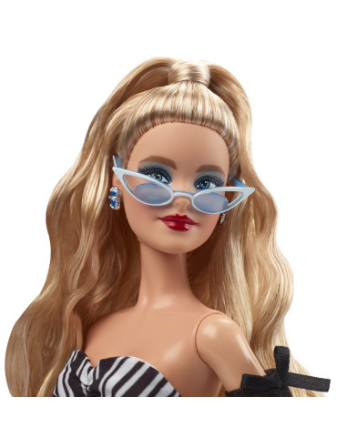 MTHRM58,Barbie Signature Aniversare 65 Ani Papusa Barbie Cu Rochie De Bal Alb Negru