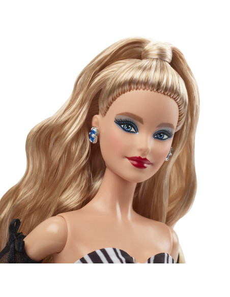 MTHRM58,Barbie Signature Aniversare 65 Ani Papusa Barbie Cu Rochie De Bal Alb Negru