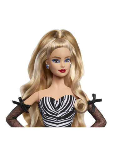 MTHRM58,Barbie Signature Aniversare 65 Ani Papusa Barbie Cu Rochie De Bal Alb Negru