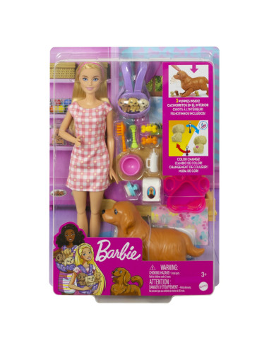 MTHCK75,Barbie Set Papusa Barbie Si Catelusii