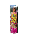 MTT7439_HBV08,Barbie Papusa Clasica Satena Cu Rochita Galbena Cu Imprimeu Cu Fluturi