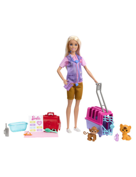 MTHRG50,Barbie You Can Be Set Papusa Cu Doua Animalute Din Jungla