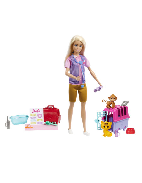 MTHRG50,Barbie You Can Be Set Papusa Cu Doua Animalute Din Jungla