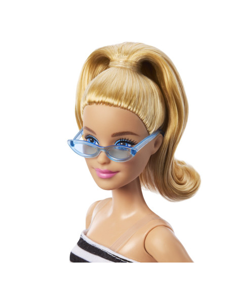 MTHRH11,Barbie Papusa Barbie Fashionista Blonda Cu Parul Prin In Coada Si Fusta Roz