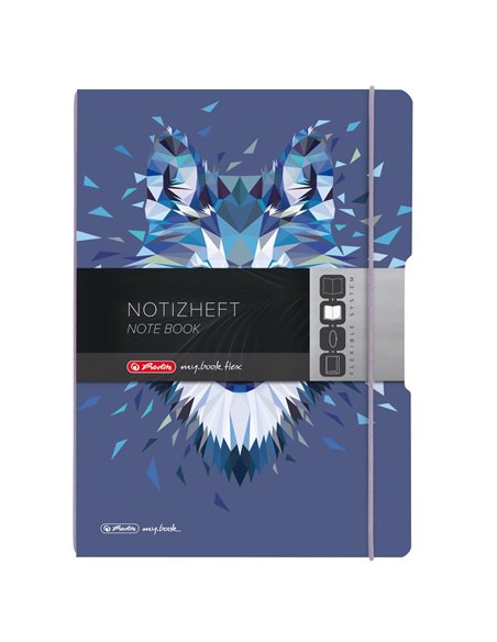 Caiet My.book flex A5, 40 file, 80 g/mp, dictando, Motiv Wild animals, Wolf