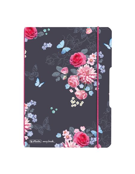Caiet My.book flex A5, 40 file, 80 g/mp, matematica, Motiv Ladylike flowers